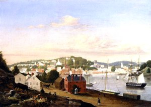 Udsigt over Norwich, Connecticut, USA, 1849