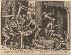 Det tynde køkken af Flemish 17th Century, after Pieter van der Heyden, after Pieter Bruegel the Elder