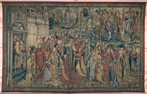 Bathsheba beordret til paladset, Davids og Bathshebas billedtæppe, ca. 1510-15 af Flemish School