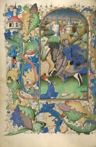 Timebog, 1450-55 (tempera, bladguld og blæk på pergament) af Flemish School