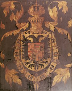 Våbenskjold af Charles V, den hellige romerske kejser, 1558 (olie på panel