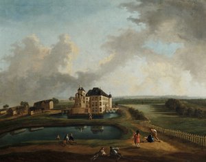 Det flamske slot af Flemish School