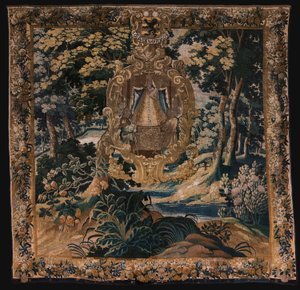 flamsk gobelin. Landskab med den sorte Madonna. Atelier af Oudenaarde. 1665. af Flemish School
