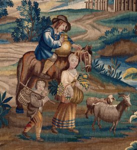 flamsk gobelin. Slut 17. århundrede. Ejendom af kirken Sint-Walburgakerk Oudenaarde (Dekenij van de Sint-Walburga). af Flemish School
