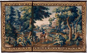 flamsk gobelin. Slut 17. århundrede. Ejendom af kirken Sint-Walburgakerk Oudenaarde (Dekenij van de Sint-Walburga). af Flemish School