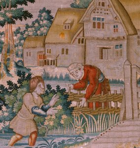 flamsk gobelin. Håndklapper. Atelier af Oudenaarde. 1600-tallet. af Flemish School
