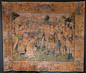 flamsk gobelin. Hannibals bror Hasdrubal taget til fange af romeren af Flemish School