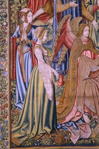 flamsk gobelin. Serien The History of Saint John the Baptist: The Baptism of Christ (Het doopsel van Christus). Bruxelles atelier. 1515-1520. af Flemish School