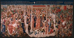 flamsk gobelin. Serie ukendt. Romersk historie? Tarquinius Priscus (Tarquino Prisco). Fremstille Bruxelles