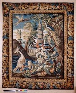 flamsk gobelin. Såkaldt verdure. Fremstilling af Oudenaarde. Privat samling. 1600-tallet (?). af Flemish School
