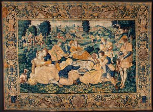 flamsk gobelin. Landmåltidet. Atelier af Oudenaarde. 331x465 cm. Iinv (83073)-8 / 00008. 1600-tallet. af Flemish School