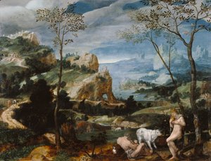 Landskab med Merkur og Argus, ca. 1570 af Flemish School