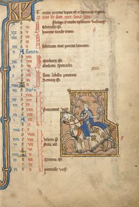 MS 14 f.5, maj: Hawking, ca. 1250 af Flemish School