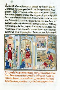 Ms 240 fol.247 Wordly Things, fra Le Miroir dHumilite af Jean de Gerson (1363-1429) 1462 af Flemish School