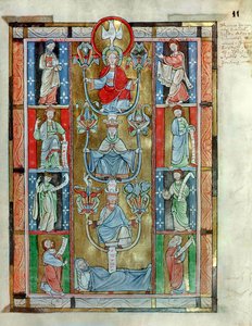 Ms 340 fol.11r The Tree of Jesse, fra De Laudibus Sancte Crucis af Rabanaus Maurus (c.780-856) fra Anchin Abbey af Flemish School