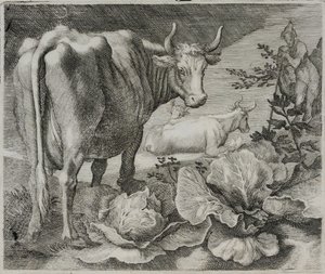 Gammel Mestergravering af Flemish School