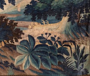 Sognekirke (Saint Walburga Kirke). Flamsk gobelin "Verdure". Oudenaarde. Slut 17.-begyndelsen af ​​1700-tallet. Ejendom af kirken Sint-Walburgakerk Oudenaarde.