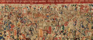 Sognemuseum for gobeliner (Parish Museum of Pastrana Tapestries). flamsk gobelin. Tag af Asilah (Take of Asilah, Assault on Asilah, De inname van Arzila). Serie Erobringer af kong Alfonso I af Portugal. Tournai. af Flemish School