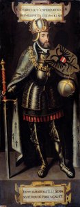 Portræt af Karl V (1500-1558) konge af Spanien, kejser af Det Hellige Romerske Rige. Maleri af den flamske skole