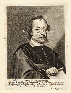 Portræt af Jacob Franquart, flamsk maler, arkitekt og gravør af Flemish School