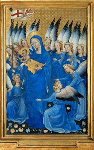Sankt Maria og englekoret, fra Wilton Diptych (æggetempera på egetræ) af Flemish School