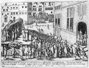 Scener af den spanske inkvisition i Gent, juni 1578 af Flemish School