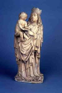 Skulptur af Madonna og Barn fra Liège eller Meuse-dalen (alabaster) af Flemish School