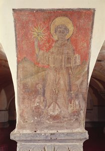 St. Bernardino af Siena, vægmaleri fra krypten af Flemish School