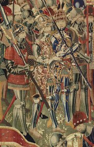 Gobelin, der viser erobringerne af kong Alfonso V af Portugal (Conquistas de Alfonso V de Portugal), Tournai. Detalje. (uld og silke) af Flemish School