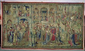 The Death of the Child and the King loves sejr, Tapestry of David and Bathsheba, c.1510-15 af Flemish School