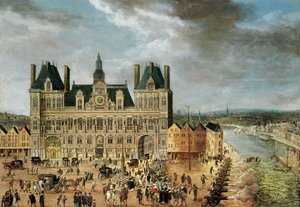 Hotel de Ville, Place de Greve af Flemish School