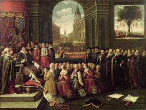 Hertugens tyranni af Alba (olie på lærred) af Flemish School