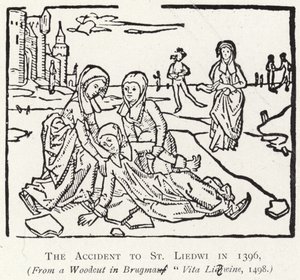 Ulykken til St Liedwi i 1396 af Flemish School