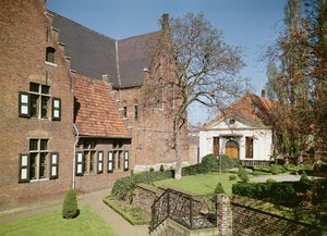 Udsigt over Abbedissens Hus, refektoriet og en sovesal (se også 208606, 375105, 375106 og 375107) af Flemish School
