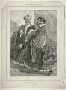 Crinolinographies (magistratens kostume foreslået til 1857) af Félicien Rops