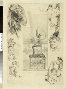 Den store lyriker. Titelblad på 1887-udgaven af Mallarmés værker. af Félicien Rops