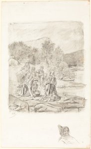Vaskekoner, ca. 1884-1887. af Félicien Rops