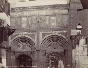 Cairo. Moske el-Arhar, dørdetaljer, 1870