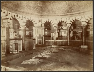 Interiør, Klippemoskeen, Jerusalem af Félix Bonfils