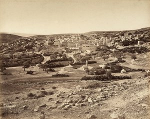 Panoramaudsigt over Nazareth, Israel af Félix Bonfils
