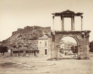 Hadrians bue på Athens Akropolis af Félix Bonfils