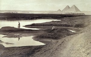 Pyramiderne i Giza, ca. 1880 (s/h-foto) af Félix Bonfils