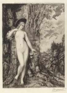 Den amorøse løve af Félix Bracquemond, after Gustave Moreau