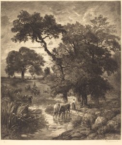 Aften af Félix Bracquemond after Théodore Rousseau