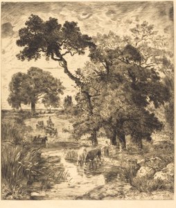 Aften af Félix Bracquemond after Théodore Rousseau