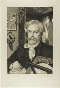 Portræt af Edmond de Goncourt af Félix Henri Bracquemond