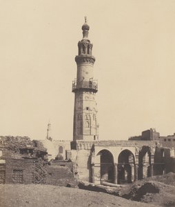 Djirdjeh, moske i ruiner på kanten af ​​Nilen, 1851-52, trykt 1853-54. af Félix Teynard