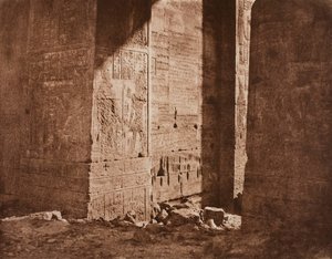 Første pylon - fransk inskription udskåret på den østlige forfang ved punkt H, Island of Fila.., 1851 af Félix Teynard