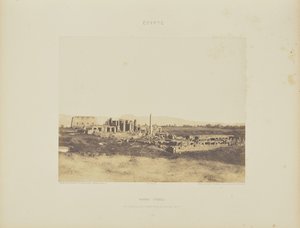 Karnak (Theben). Generel udsigt over ruinerne taget fra sydøst, i T af Félix Teynard