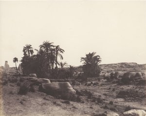 Karnak Theben, Sfinxernes Avenue - Generelt billede taget fra punkt G, 1851-52, trykt 1853-54. af Félix Teynard